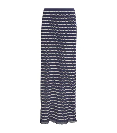 Rag & Bone Cotton-blend Striped Chiara Maxi Skirt In Blue