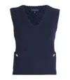 Rag & Bone Cotton-blend V-neck Claire Vest In Blue