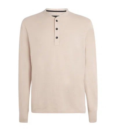 Rag & Bone Cotton Classic Henley T-shirt In Gray