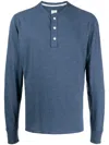 Rag & Bone Classic Cotton Henley In Blue