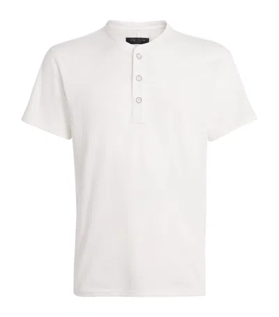 Rag & Bone Cotton Henley Top In White