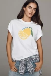 Rag & Bone Cotton Lemon Graphic Tee In White