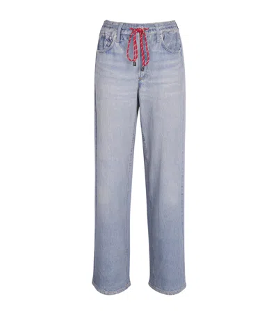 Rag & Bone Cotton Miramar Drawcord Sweatpants In Blue