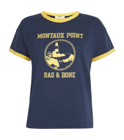 Rag & Bone Cotton Montauk Ringer T-shirt In Blue