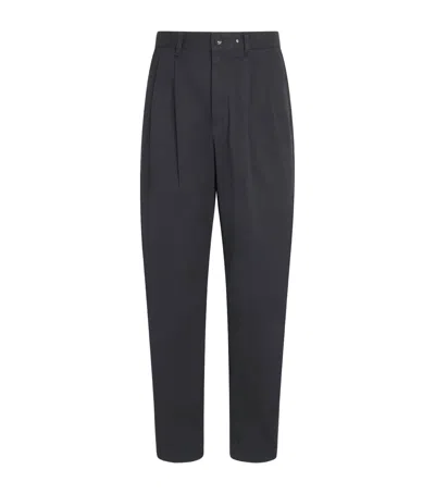 Rag & Bone Cotton Pleated Baggy Chinos In Black