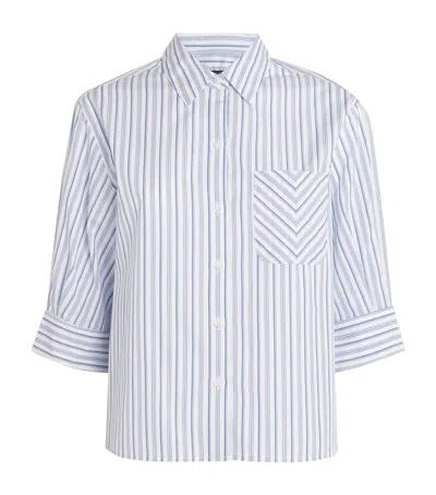 Rag & Bone Cotton Poplin Stripe Lucia Shirt In Blue