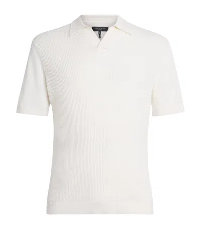 Rag & Bone Cotton Rib-knit Polo Shirt In White