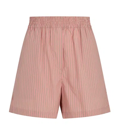Rag & Bone Cotton Stripe Emma Shorts In Pink