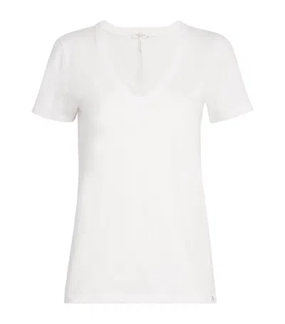 Rag & Bone Cotton The Vee Slub T-shirt In White