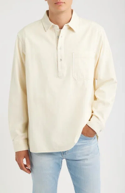 Rag & Bone Cotton Twill Long Sleeve Polo In Yellow