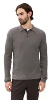 Rag & Bone Crawford Cashmere Blend Long Sleeve Polo Brown In Brown
