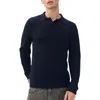 Rag & Bone Long Sleeve Polo Neck Sweater In Blue