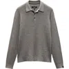 Rag & Bone Crawford Long Sleeve Wool & Cashmere Sweater Polo In Gray