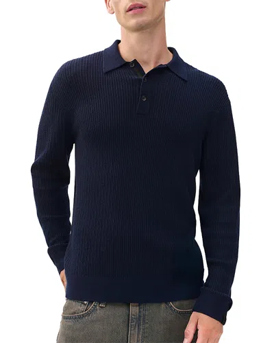 Rag & Bone Crawford Wool & Cashmere Blend Polo Sweater In Blue