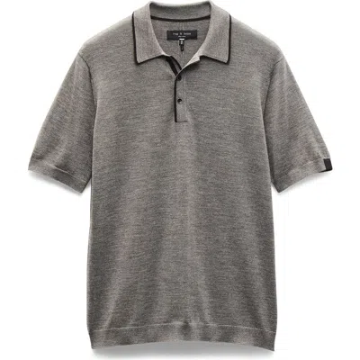 Rag & Bone Crawford Wool & Cashmere Sweater Polo In Gray