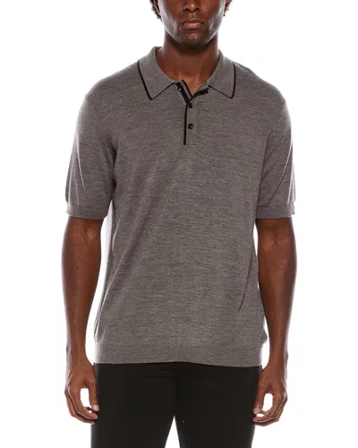 Rag & Bone Harvey Knit Polo Shirt In Gray