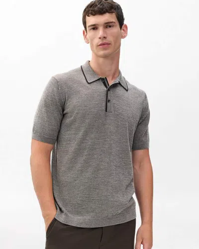 Rag & Bone Crawford Wool-cashmere Knit Polo In Gray