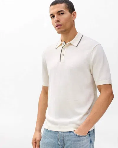 Rag & Bone Crawford Wool-cashmere Knit Polo In White