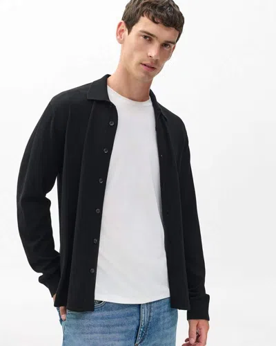 Rag & Bone Crawford Wool-cashmere Knit Shirt In Black