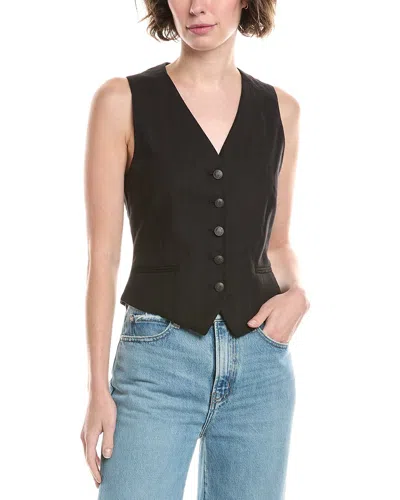 Rag & Bone Cressida Linen-blend Vest In Black