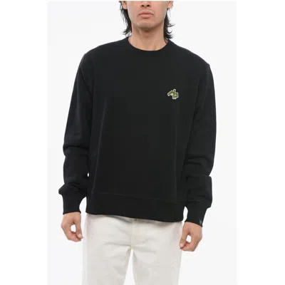 RAG & BONE CREW NECK BRUSHED COTTON SWEATSHIRT WITH PATCH