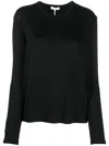Rag & Bone Long-sleeved Knitted T-shirt In Black