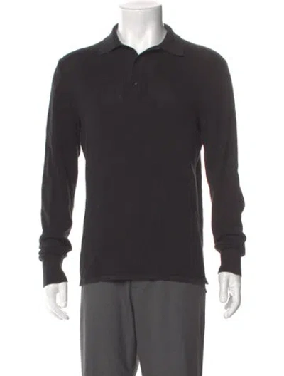 Pre-owned Rag & Bone Crew Neck Long Sleeve Polo Sweater In Black