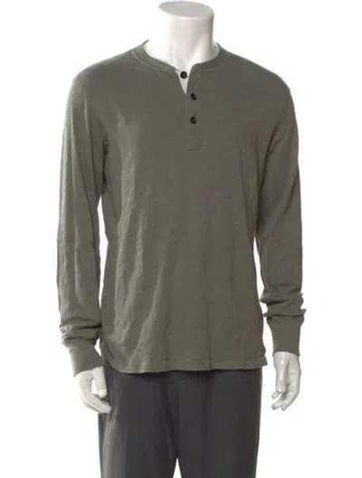 Pre-owned Rag & Bone Crew Neck Long Sleeve Polo Sweater In Green