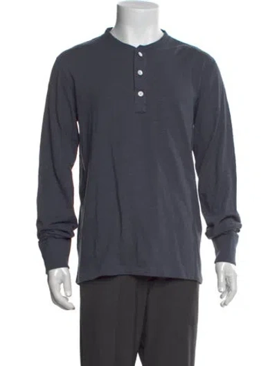 Pre-owned Rag & Bone Crew Neck Long Sleeve Polo Sweater W/ Tags In Blue