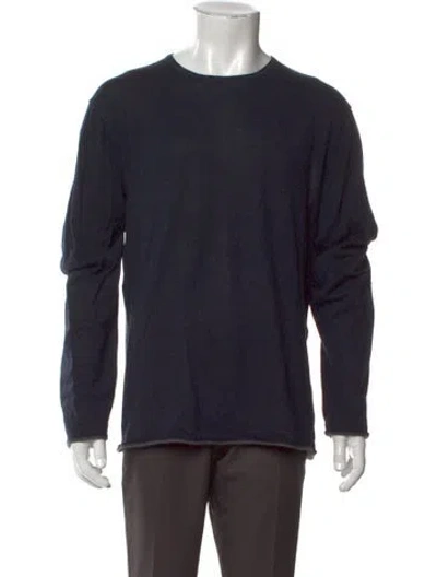 Pre-owned Rag & Bone Crew Neck Long Sleeve Pullover In Blue