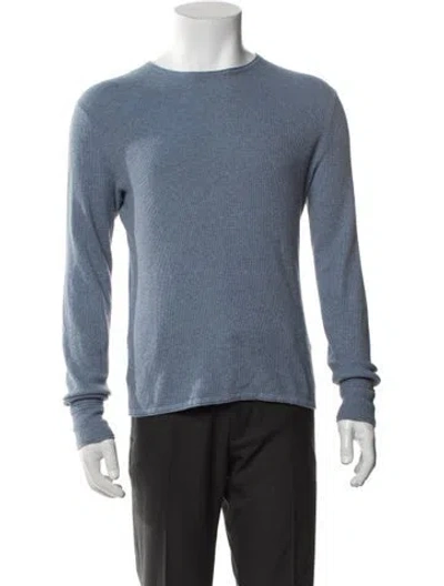 Pre-owned Rag & Bone Crew Neck Long Sleeve Pullover In Blue