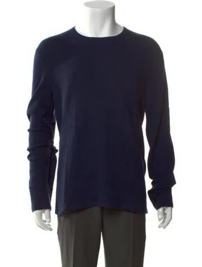 Pre-owned Rag & Bone Crew Neck Long Sleeve Pullover In Blue