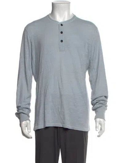 Pre-owned Rag & Bone Crew Neck Long Sleeve Pullover In Blue