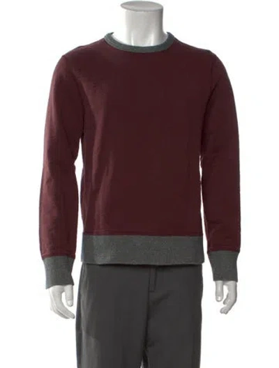 Pre-owned Rag & Bone Crew Neck Long Sleeve Pullover In Burgundy