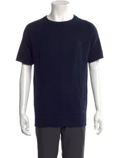 Pre-owned Rag & Bone Crew Neck Short Sleeve Pullover In Blue