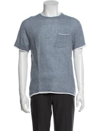 Pre-owned Rag & Bone Crew Neck Short Sleeve Pullover In Blue