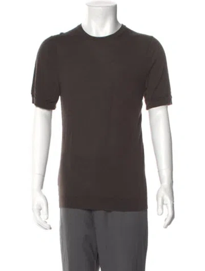 Pre-owned Rag & Bone Crew Neck Short Sleeve Pullover In Brown