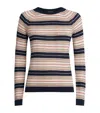 Rag & Bone Teresa Silk Blend Stripe Crew Pullover Nvymt