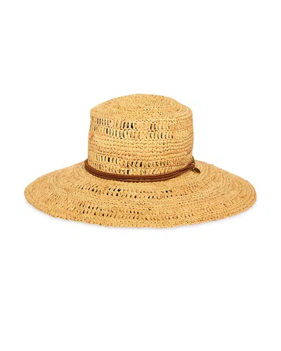 Rag & Bone Crochet Raffia Boater Hat In Brown