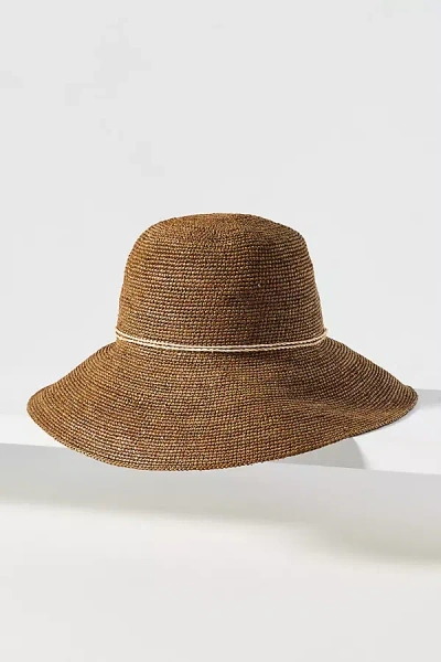 Rag & Bone Crochet Raffia Bucket Hat In Brown