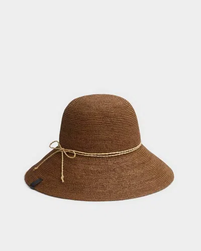 Rag & Bone Crochet Raffia Bucket Hat In Brown