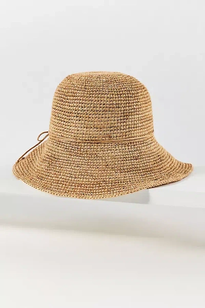 Rag & Bone Crochet Raffia Bucket Hat In Yellow