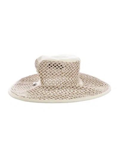 Pre-owned Rag & Bone Crocheted Floppy Hat In White