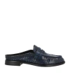 Rag & Bone Carter Embossed Leather Mules In Blue