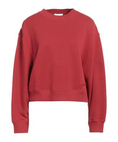 Rag & Bone Cropped Crewneck Sweatshirt In Red