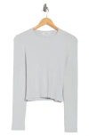 Rag & Bone Cropped Long Sleeve Ribbed T-shirt In Brown