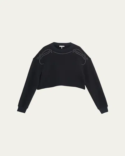 Rag & Bone Cropped Vintage Terry Sweatshirt In Black