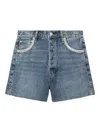 Rag & Bone Womens Evjwl Everit Jewel Mid-rise Denim Shorts In Blue