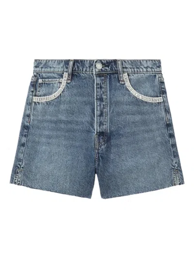RAG & BONE CRYSTAL-EMBELLISHED DENIM SHORTS