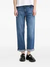 Rag & Bone Womens Baggy Dre Straight-leg Featherweight Denim Jeans Millerton In Blue